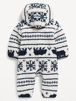 Printed Sherpa Hooded One-Piece for Baby