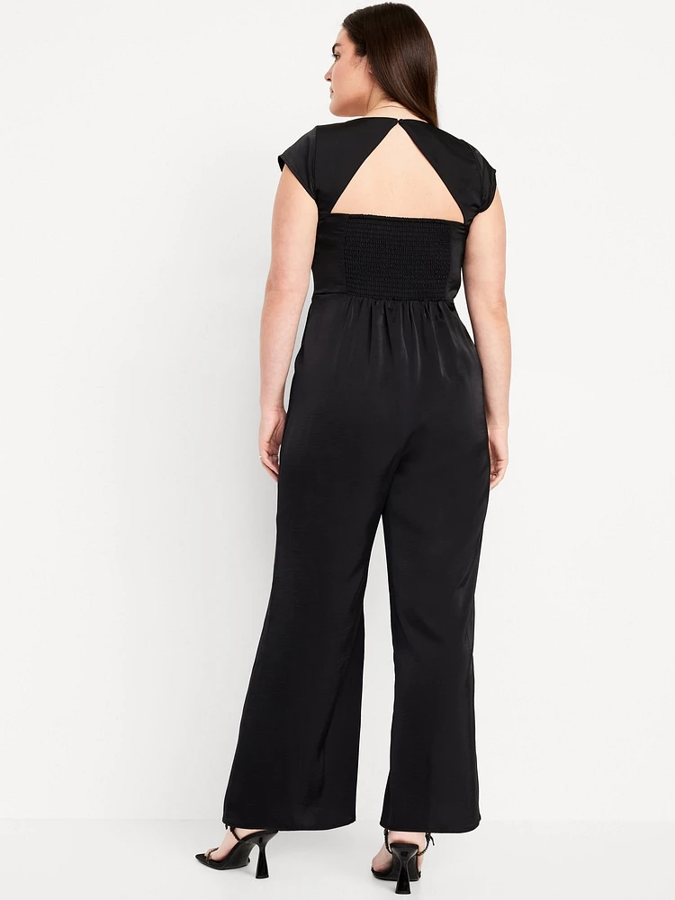 Fit & Flare Satin Jumpsuit