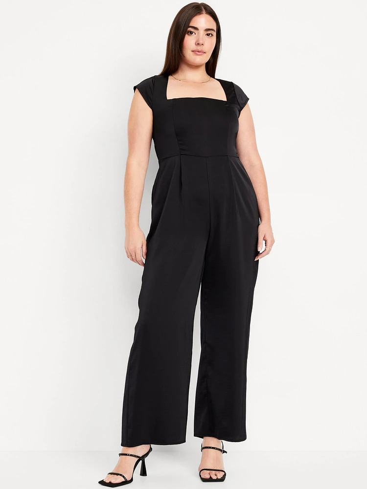 Fit & Flare Satin Jumpsuit