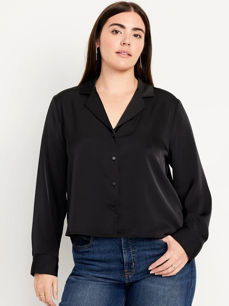 Button-Down Satin Shirt