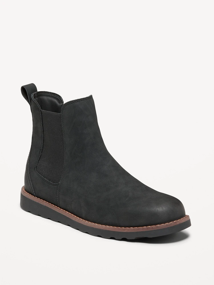 Faux-Leather Chelsea Boots