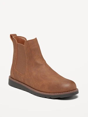 Faux-Leather Chelsea Boots