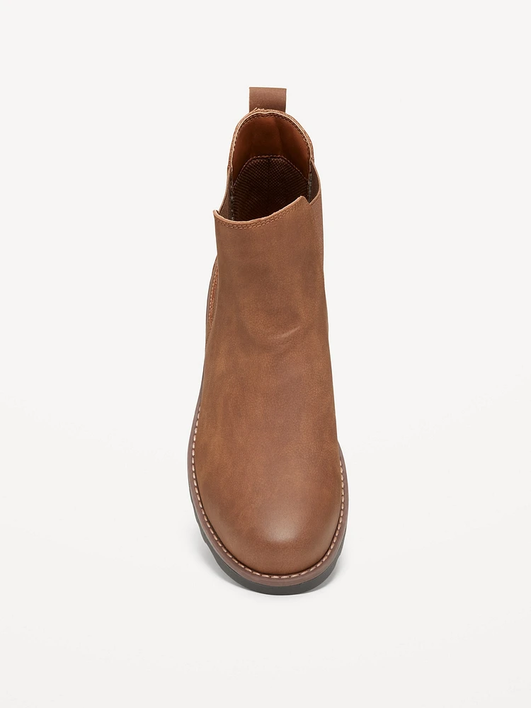 Faux-Leather Chelsea Boots