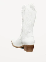 Faux-Leather Western Boots