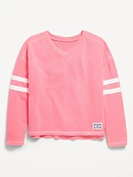 Loose Long-Sleeve Graphic Top for Girls