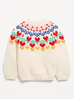 SoSoft Printed Long-Sleeve Sweater for Toddler Girls