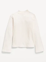 Cozy Mock-Neck Bell-Sleeve Ribbed Top for Girls