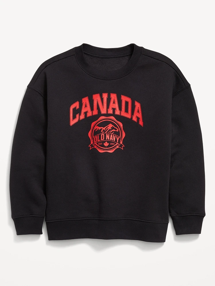 Oversized Canada Logo-Graphic Sweatshirt for Boys