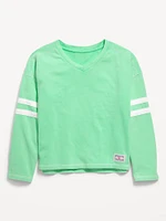 Loose Long-Sleeve Graphic Top for Girls