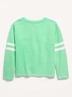 Loose Long-Sleeve Graphic Top for Girls