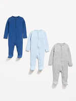 2-Way-Zip Sleep & Play Footed One-Piece 3-Pack for Baby