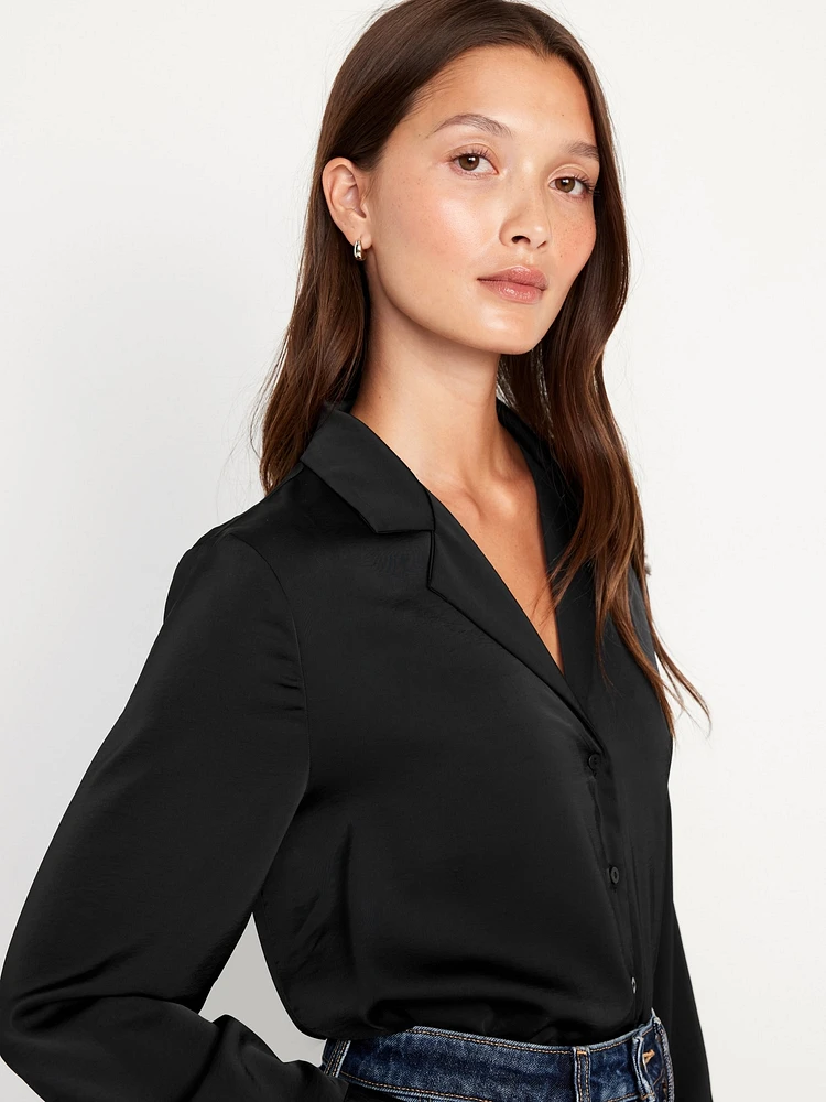 Button-Down Satin Shirt