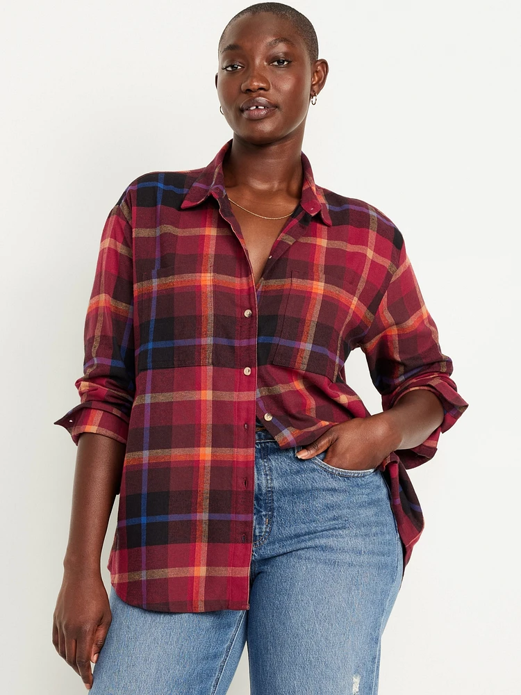 Flannel Boyfriend Button-Down Shirt