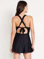 Matte Tie-Back Swim Dress