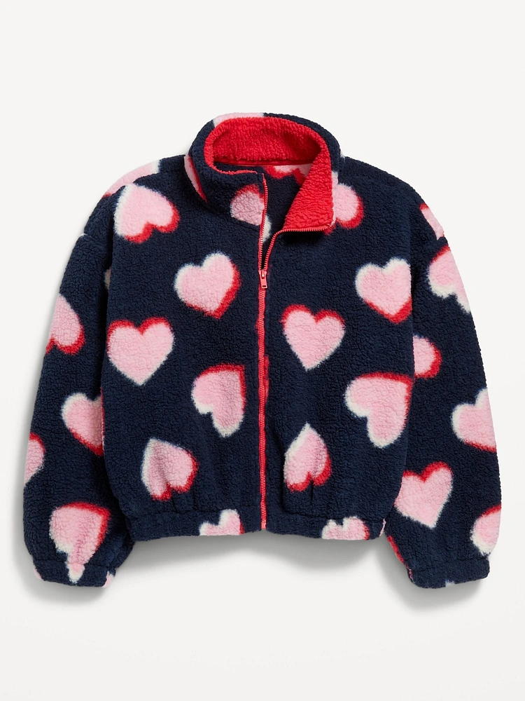 Mock-Neck Sherpa Full-Zip Jacket for Girls