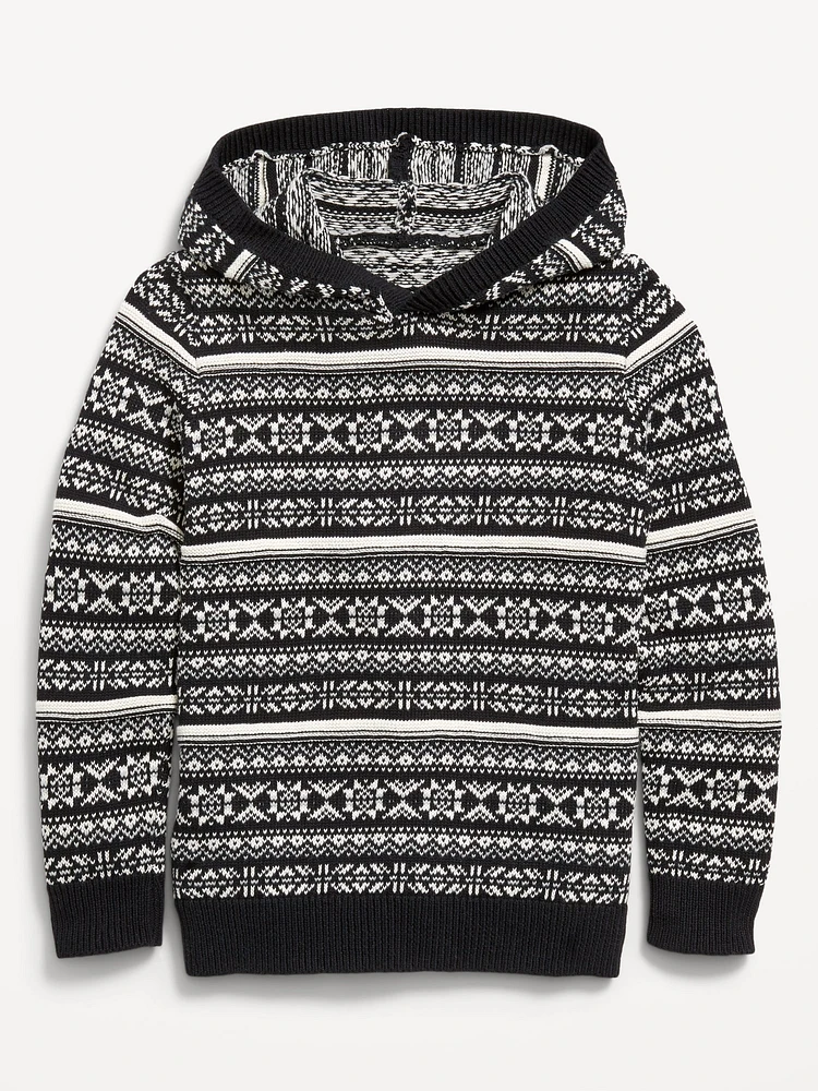 Fair Isle Pullover Hoodie for Boys