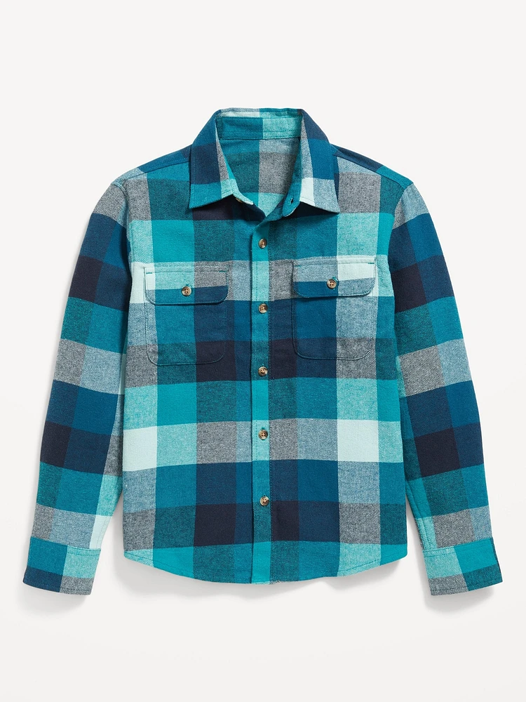 Soft-Brushed Flannel Pocket Shirt for Boys