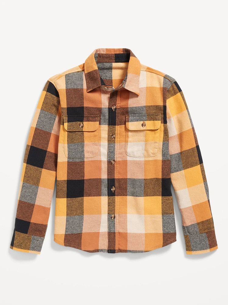 Soft-Brushed Flannel Pocket Shirt for Boys