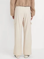 High-Waisted SleekTech Wide-Leg Cargo Pants