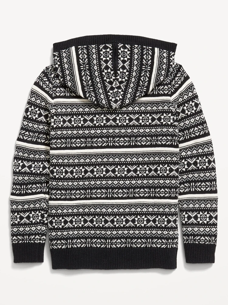 Fair Isle Pullover Hoodie for Boys