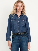 Classic Button-Down Jean Shirt