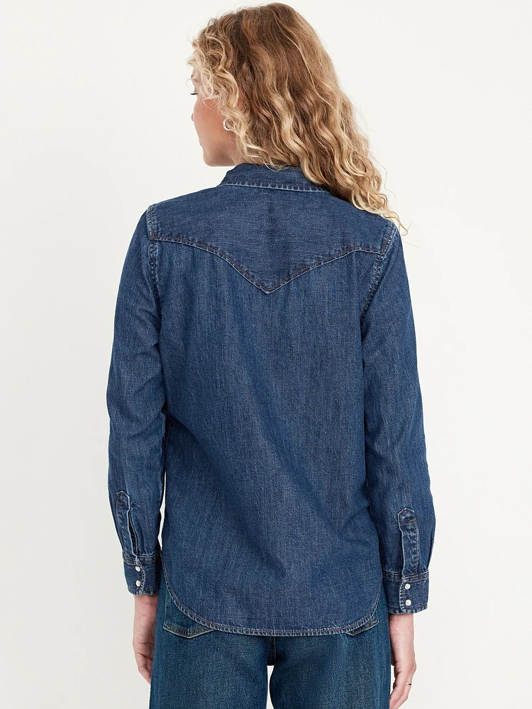 Classic Button-Down Jean Shirt