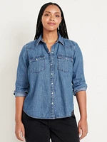 Classic Button-Down Jean Shirt