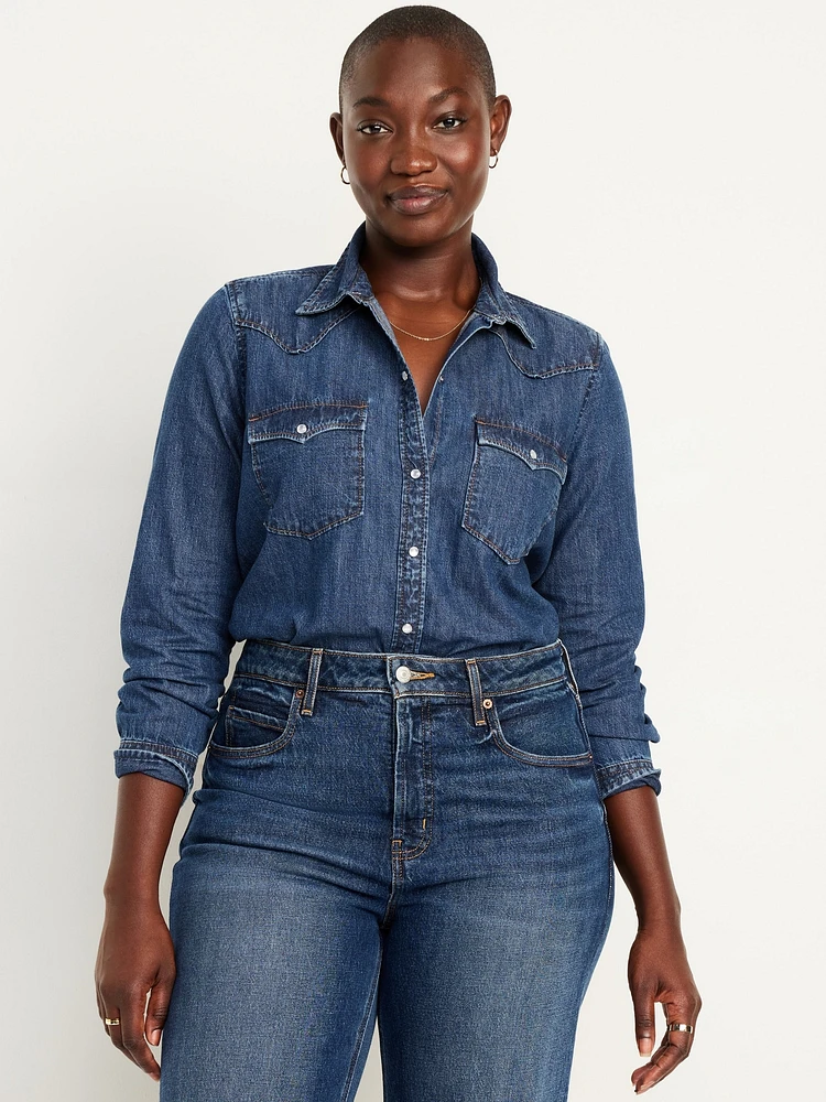 Classic Button-Down Jean Shirt