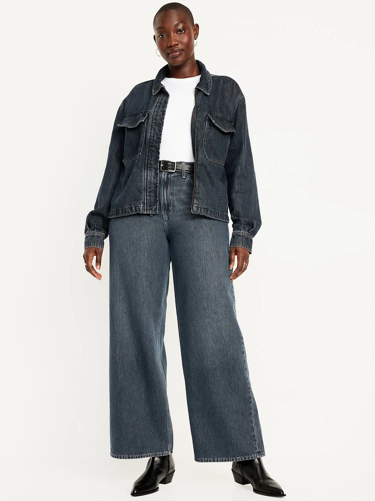 High-Waisted Baggy Wide-Leg Jeans