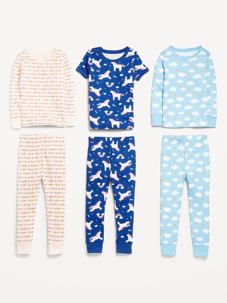 Snug-Fit Pajama 6-Piece Set for Toddler & Baby