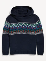 Fair Isle Pullover Hoodie for Boys