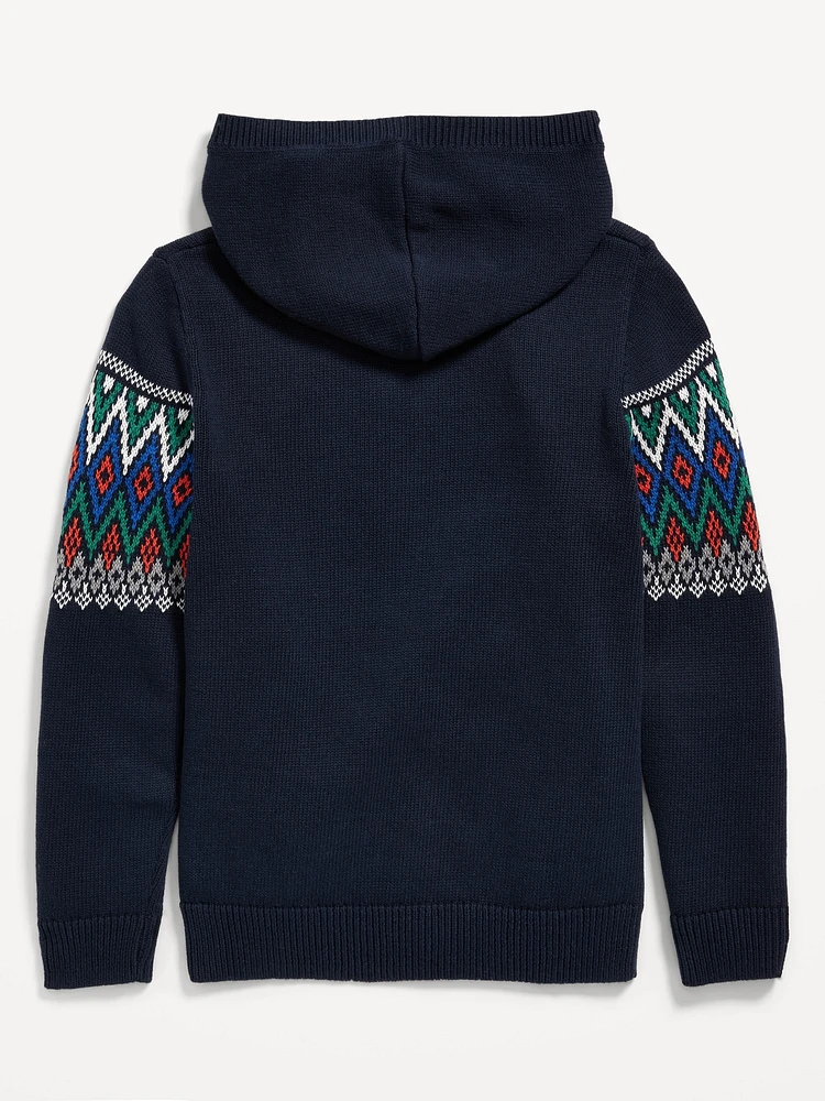 Fair Isle Pullover Hoodie for Boys