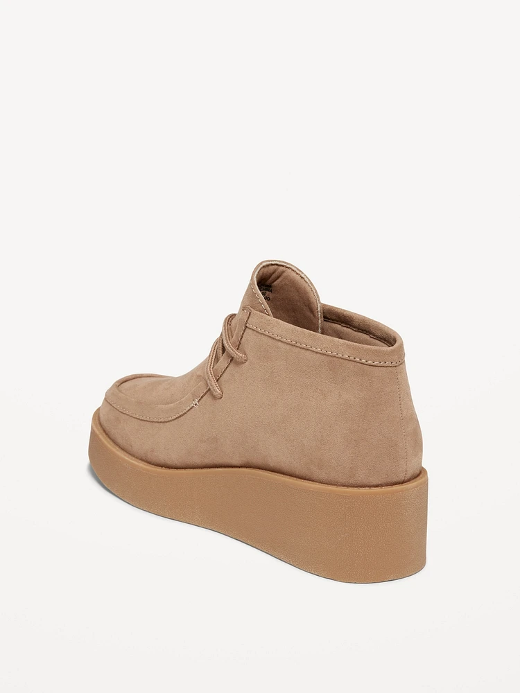 Faux-Suede Platform Booties