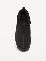 Sherpa-Lined Platform Slippers