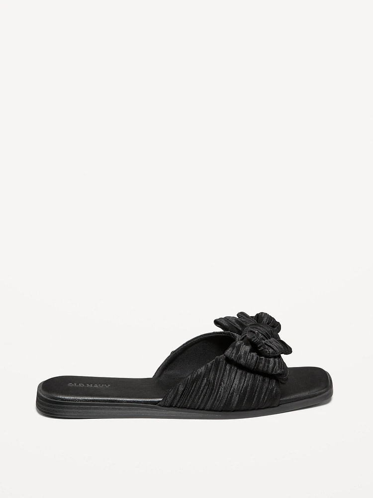 Knot-Front Slide Sandals