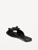 Knot-Front Slide Sandals