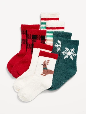 Unisex Cozy Holiday Socks 4-Pack for Toddler