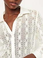 Lace Button-Down Shirt