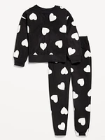 Printed Microfleece Pajama Joggers Set for Girls