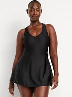 Matte Tie-Back Swim Dress