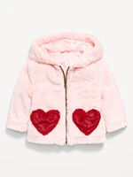 Faux-Fur Graphic Full-Zip Hoodie for Baby