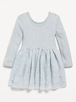 Plush Ribbed Tutu Dress for Toddler Girls