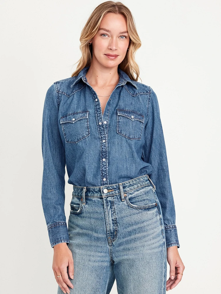 Classic Button-Down Jean Shirt