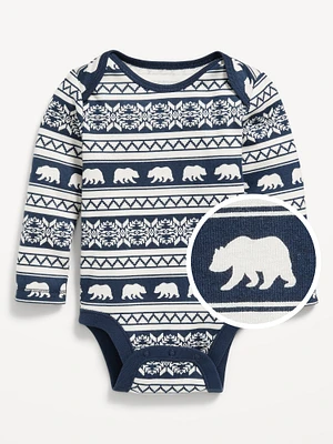 Unisex Long-Sleeve Printed Bodysuit for Baby