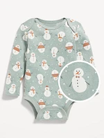 Unisex Long-Sleeve Printed Bodysuit for Baby