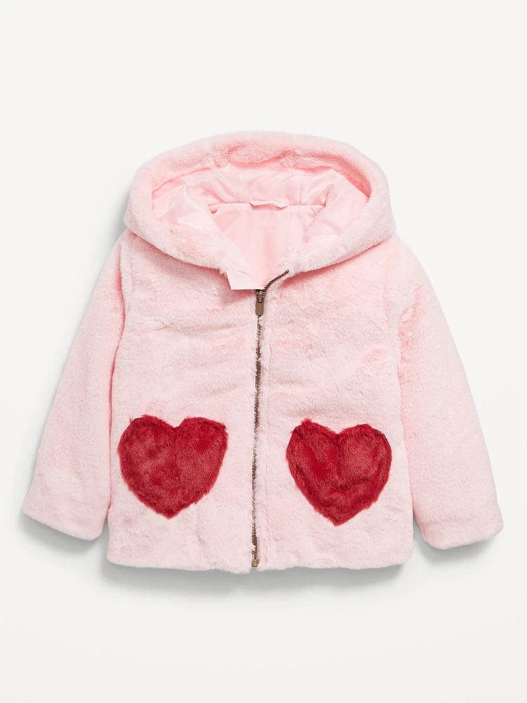 Faux-Fur Full-Zip for Toddler Girls