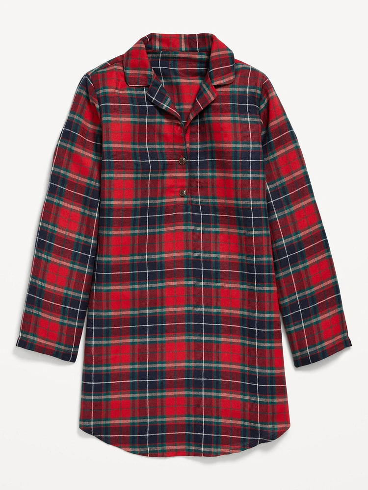 Collared Flannel Nightgown for Girls