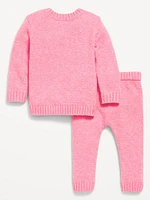 Crew-Neck Graphic Sweater and Pants Set for Baby