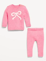 Crew-Neck Graphic Sweater and Pants Set for Baby