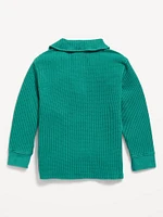 Long-Sleeve Collared Thermal-Knit Shirt for Toddler Boys